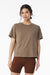 Bella + Canvas BC6110 Womens Short Sleeve Crewneck T-Shirt Vintage Brown Model Front