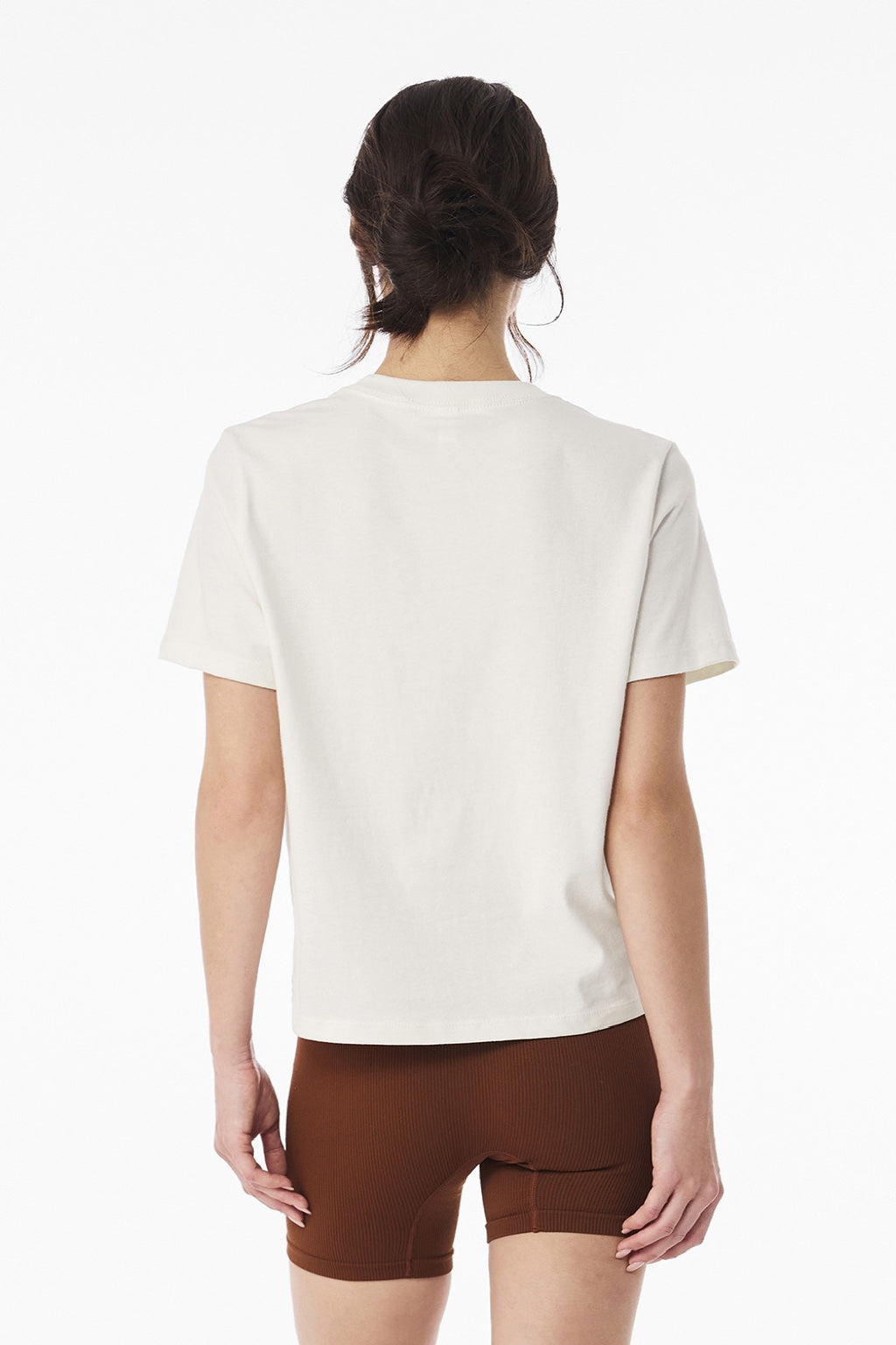 Bella + Canvas BC6110 Womens Short Sleeve Crewneck T-Shirt Vintage White Model Back