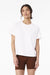 Bella + Canvas BC6110 Womens Short Sleeve Crewneck T-Shirt White Model Front