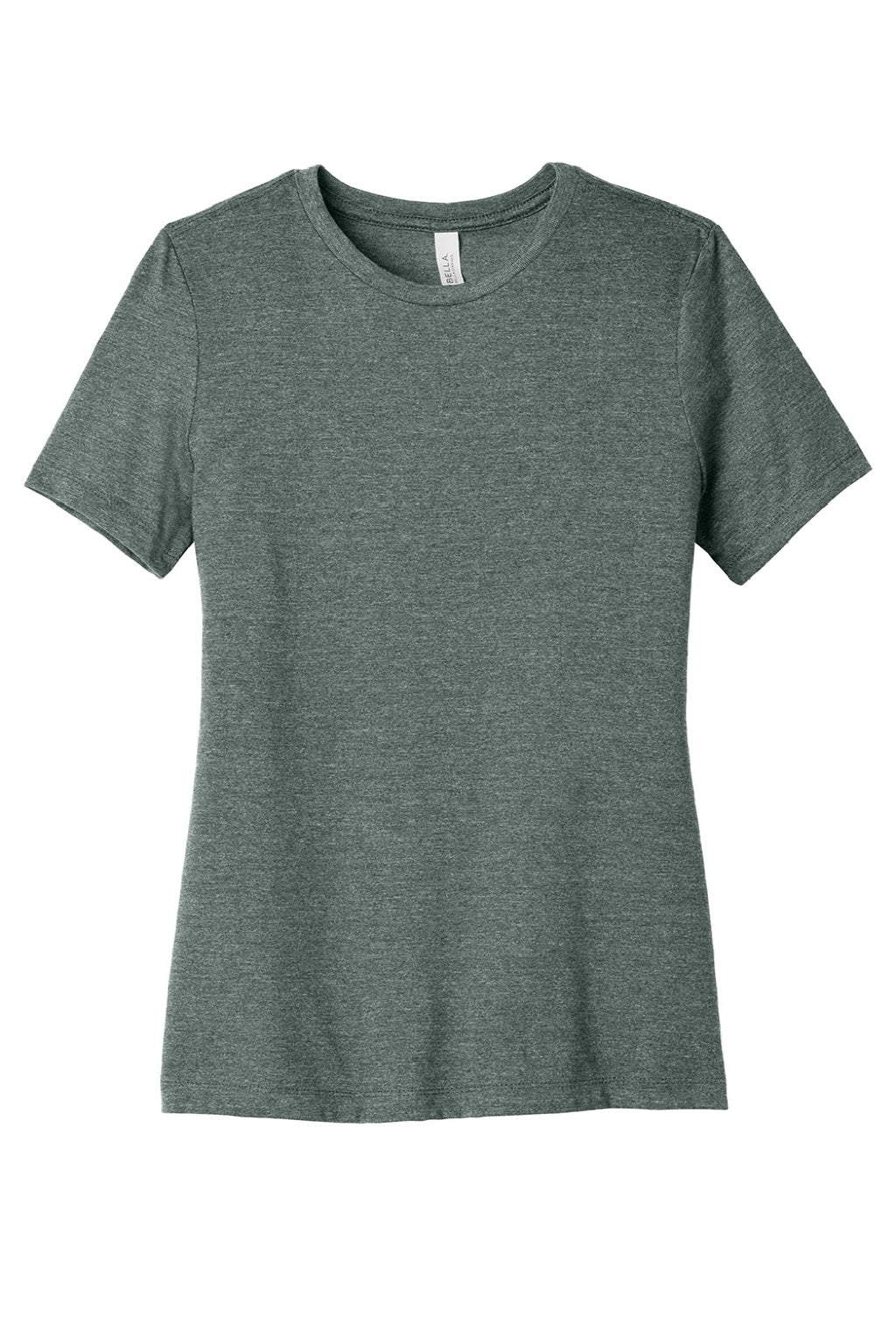 Bella + Canvas BC6400CVC/6400CVC Womens CVC Short Sleeve Crewneck T-Shirt Heather Storm Blue Flat Front