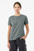Bella + Canvas BC6400CVC/6400CVC Womens CVC Short Sleeve Crewneck T-Shirt Heather Storm Blue Model Front