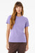 Bella + Canvas BC6400CVC/6400CVC Womens CVC Short Sleeve Crewneck T-Shirt Heather Dark Lavender Purple Model Front