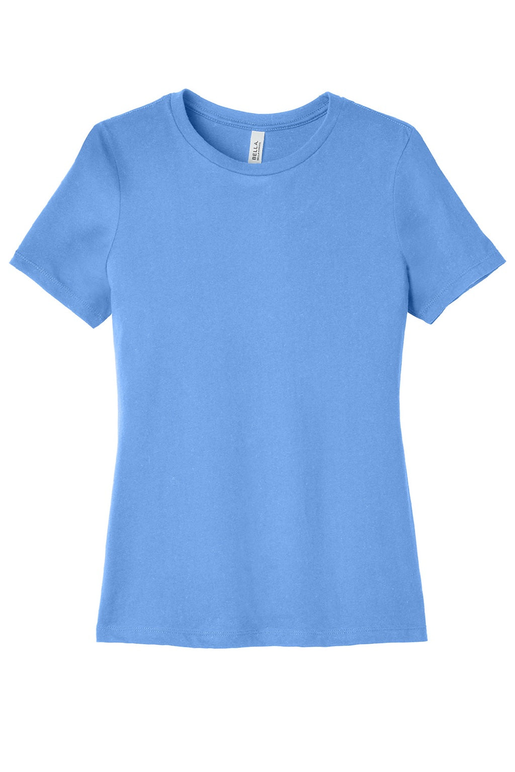 Bella + Canvas BC6400/6400 Womens Relaxed Jersey Short Sleeve Crewneck T-Shirt Carolina Blue Flat Front