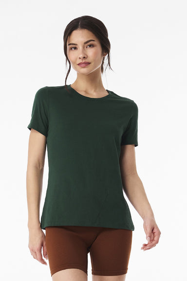 Bella + Canvas BC6400/6400 Womens Relaxed Jersey Short Sleeve Crewneck T-Shirt Forest Green Model Front