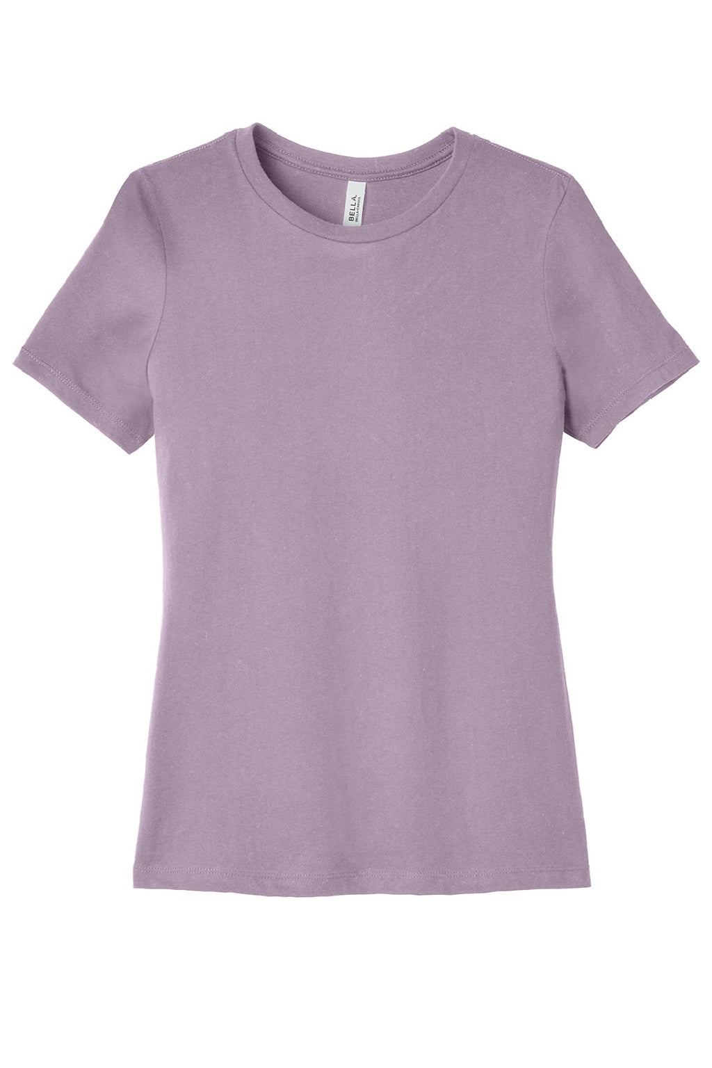 Bella + Canvas BC6400/6400 Womens Relaxed Jersey Short Sleeve Crewneck T-Shirt Light Violet Purple Flat Front