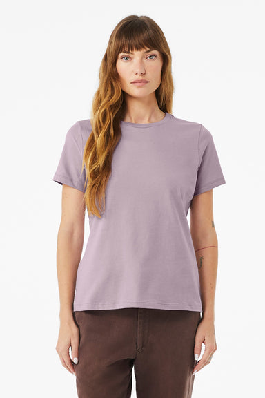 Bella + Canvas BC6400/6400 Womens Relaxed Jersey Short Sleeve Crewneck T-Shirt Light Violet Purple Model Front
