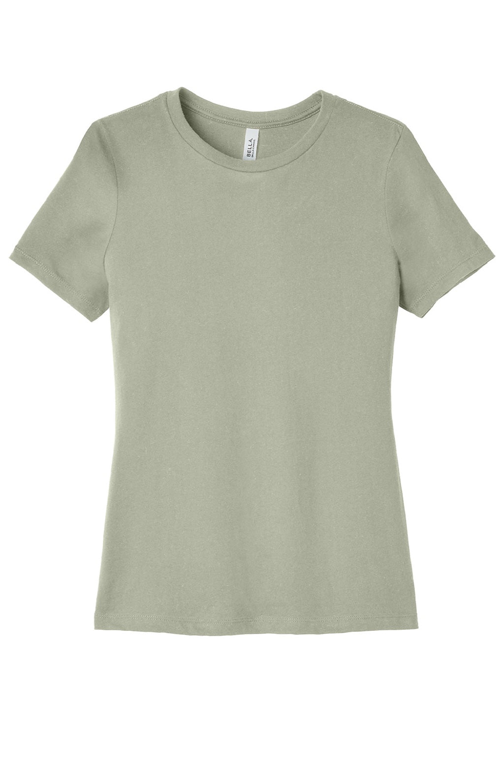 Bella + Canvas BC6400/6400 Womens Relaxed Jersey Short Sleeve Crewneck T-Shirt Thyme Green Flat Front