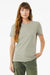 Bella + Canvas BC6400/6400 Womens Relaxed Jersey Short Sleeve Crewneck T-Shirt Thyme Green Model Front