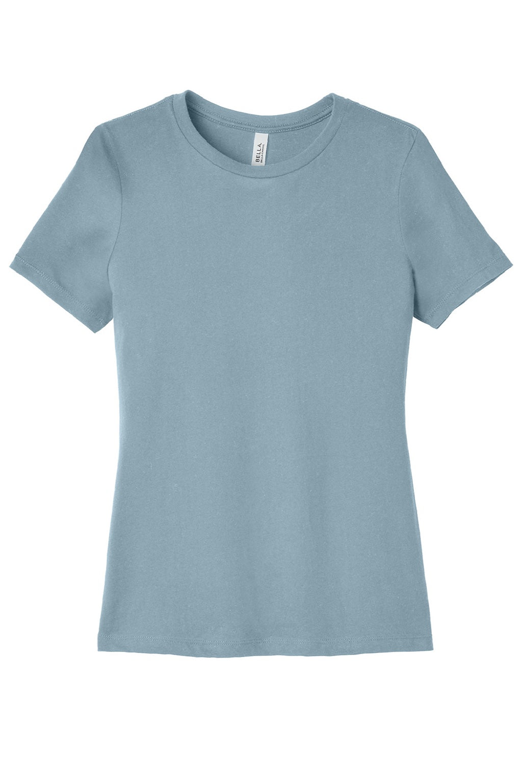 Bella + Canvas BC6400/6400 Womens Relaxed Jersey Short Sleeve Crewneck T-Shirt Vintage Denim Blue Flat Front