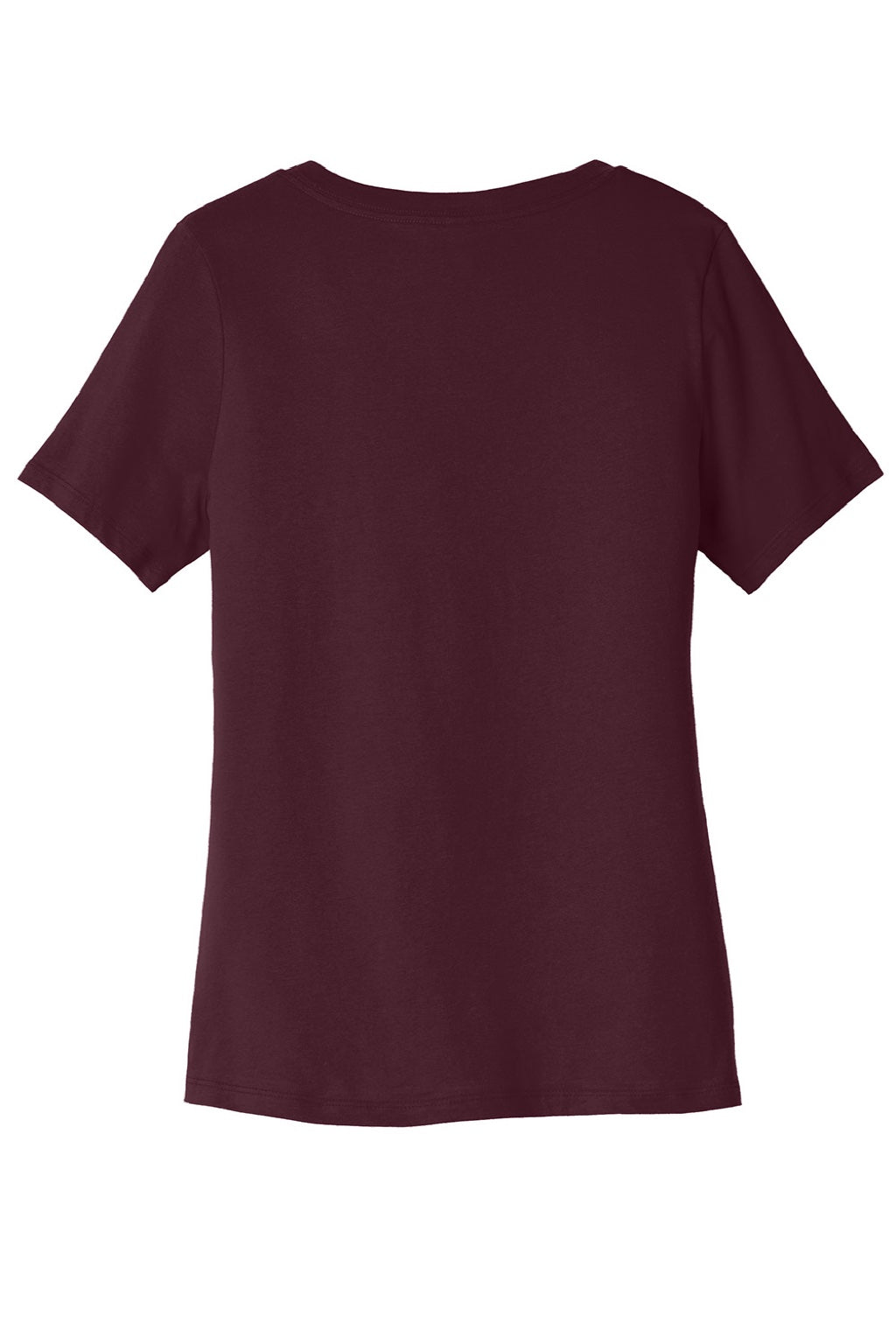 Bella + Canvas BC6405/6405 Womens Relaxed Jersey Short Sleeve V-Neck T-Shirt Maroon Flat Back