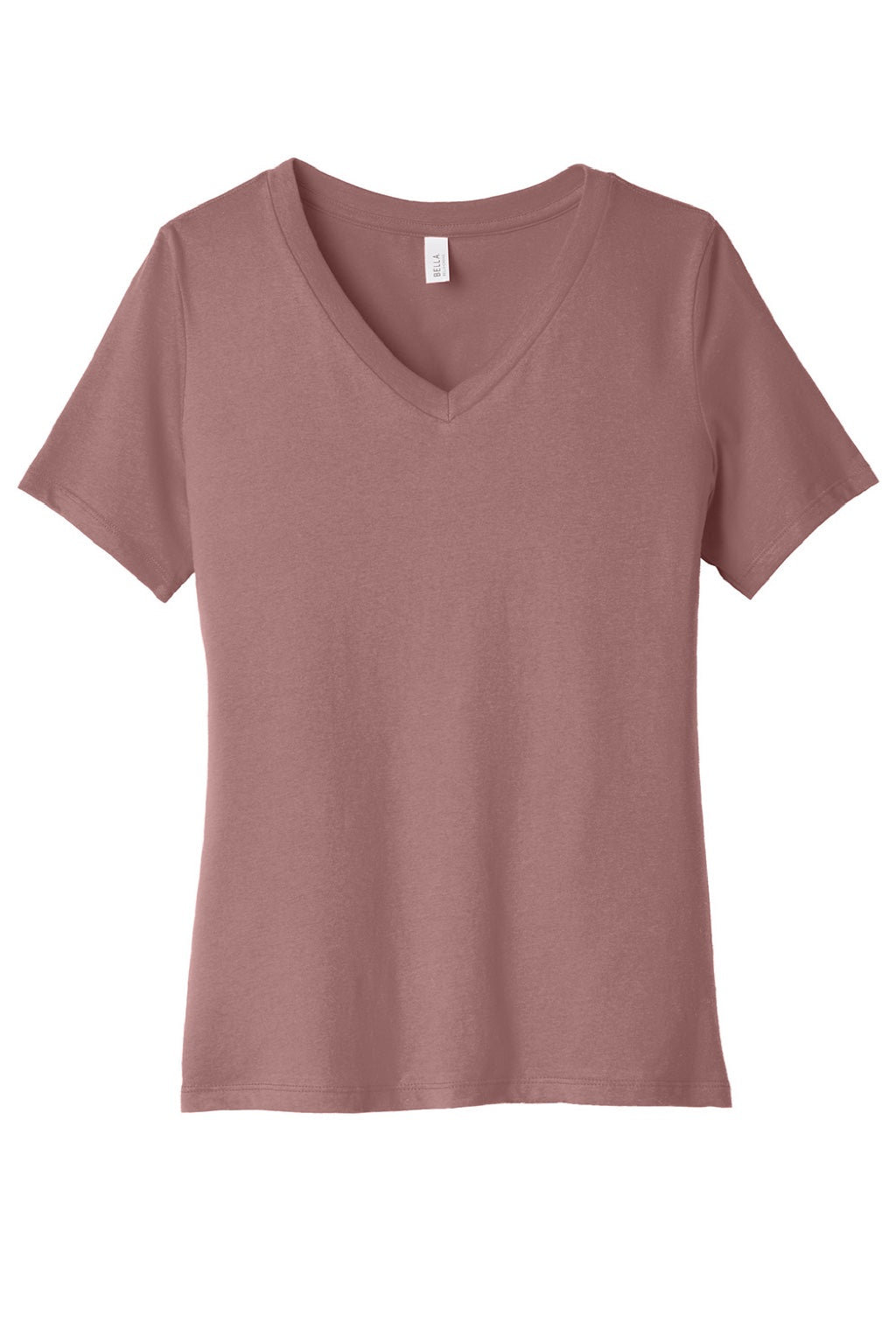 Bella + Canvas BC6405/6405 Womens Relaxed Jersey Short Sleeve V-Neck T-Shirt Mauve Flat Front