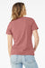 Bella + Canvas BC6405/6405 Womens Relaxed Jersey Short Sleeve V-Neck T-Shirt Mauve Model Back
