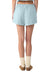 Bella + Canvas BC6824GD Womens Garment Dyed Shorts w/ Pockets Light Washed Denim Blue Model Back