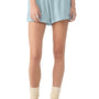 Bella + Canvas Womens Garment Dyed Shorts w/ Pockets - Light Washed Denim Blue - NEW