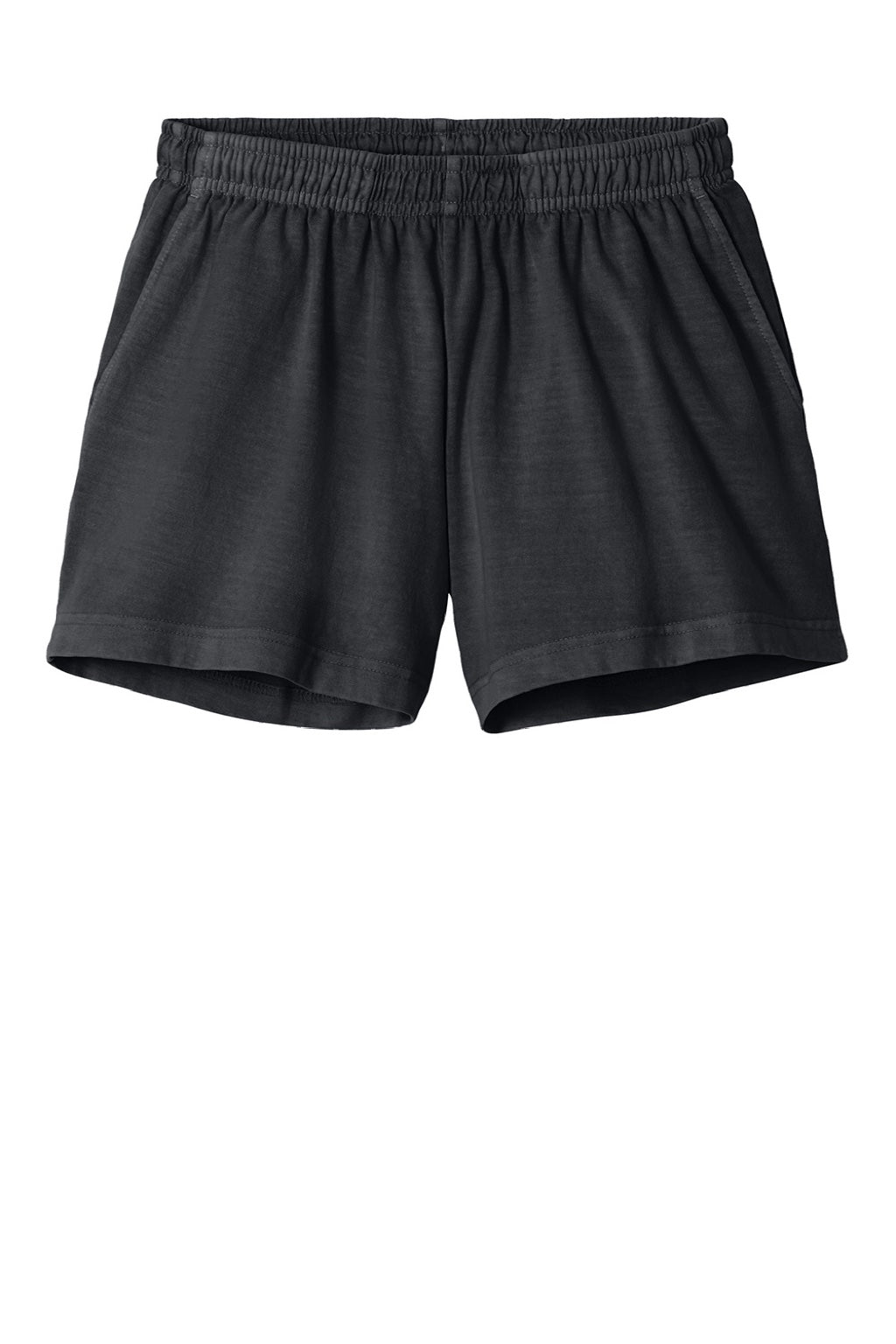 Bella + Canvas BC6824GD Womens Garment Dyed Shorts w/ Pockets Washed Black Flat Front