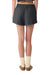 Bella + Canvas BC6824GD Womens Garment Dyed Shorts w/ Pockets Washed Black Model Back