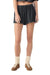 Bella + Canvas BC6824GD Womens Garment Dyed Shorts w/ Pockets Washed Black Model Front