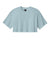 Bella + Canvas BC6882GD Womens Garment Dyed Cropped Short Sleeve Crewneck T-Shirt Light Washed Denim Blue Flat Front