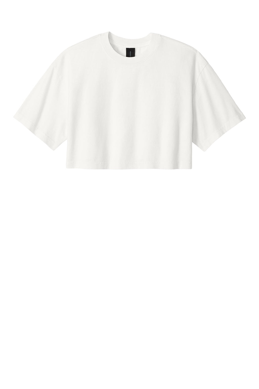 Bella + Canvas BC6882GD Womens Garment Dyed Cropped Short Sleeve Crewneck T-Shirt Vintage White Flat Front