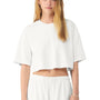 Bella + Canvas Womens Garment Dyed Cropped Short Sleeve Crewneck T-Shirt - Vintage White - NEW