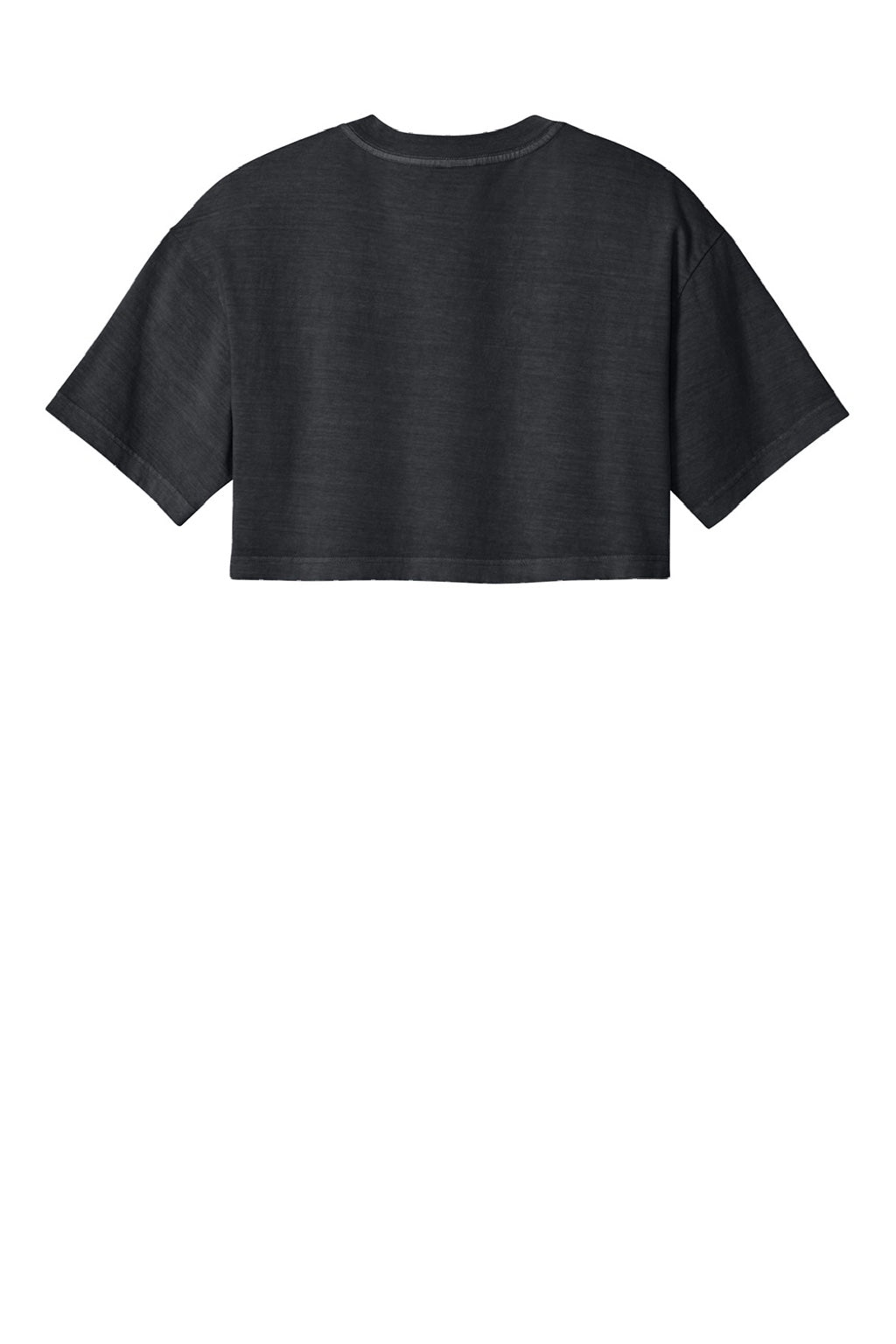 Bella + Canvas BC6882GD Womens Garment Dyed Cropped Short Sleeve Crewneck T-Shirt Washed Black Flat Back