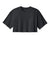 Bella + Canvas BC6882GD Womens Garment Dyed Cropped Short Sleeve Crewneck T-Shirt Washed Black Flat Front