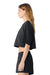 Bella + Canvas BC6882GD Womens Garment Dyed Cropped Short Sleeve Crewneck T-Shirt Washed Black Model Side