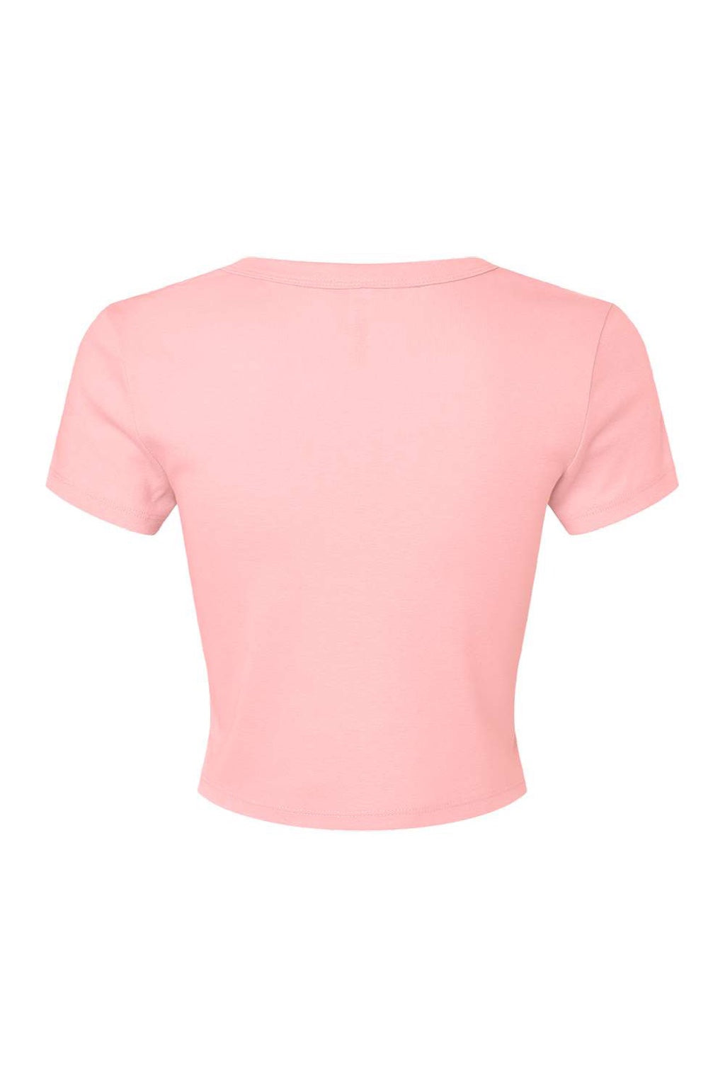 Bella + Canvas BC1010/1010 Womens Micro Ribbed Short Sleeve Crewneck Baby T-Shirt Pink Flat Back