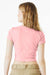Bella + Canvas BC1010/1010 Womens Micro Ribbed Short Sleeve Crewneck Baby T-Shirt Pink Model Back