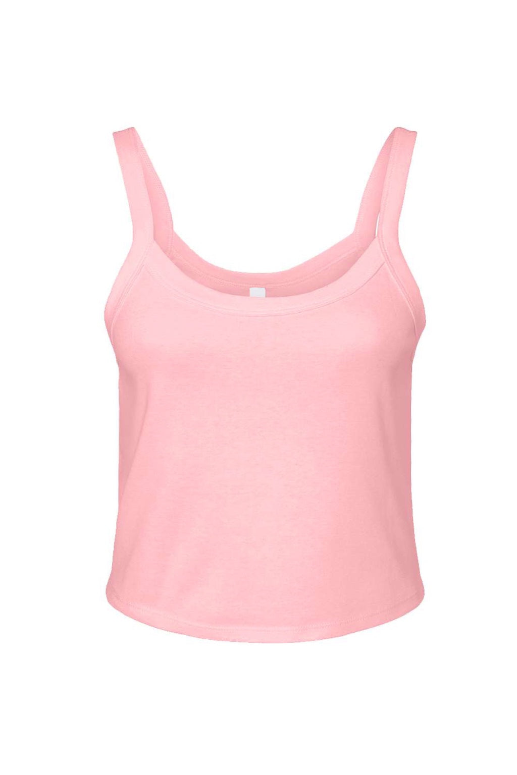 Bella + Canvas BC1012/1012 Womens Micro Ribbed Scoop Tank Top Pink Flat Front