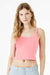 Bella + Canvas BC1012/1012 Womens Micro Ribbed Scoop Tank Top Pink Model Front