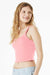 Bella + Canvas BC1012/1012 Womens Micro Ribbed Scoop Tank Top Pink Model Side