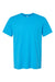 Bella + Canvas BC3001CVC/3001CVC Mens Heather CVC Short Sleeve Crewneck T-Shirt Neon Blue Flat Front