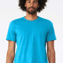 Bella + Canvas Mens Heather CVC Short Sleeve Crewneck T-Shirt - Neon Blue
