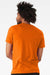 Bella + Canvas BC3001CVC/3001CVC Mens Heather CVC Short Sleeve Crewneck T-Shirt Neon Orange Model Back