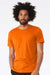Bella + Canvas BC3001CVC/3001CVC Mens Heather CVC Short Sleeve Crewneck T-Shirt Neon Orange Model Front