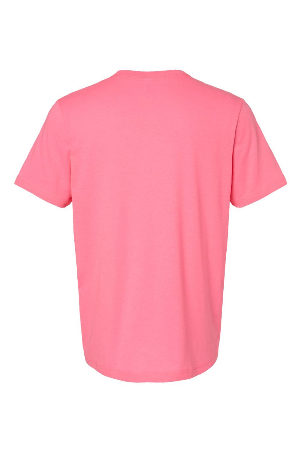 Bella + Canvas BC3001CVC/3001CVC Mens Heather CVC Short Sleeve Crewneck T-Shirt Neon Pink Flat Back