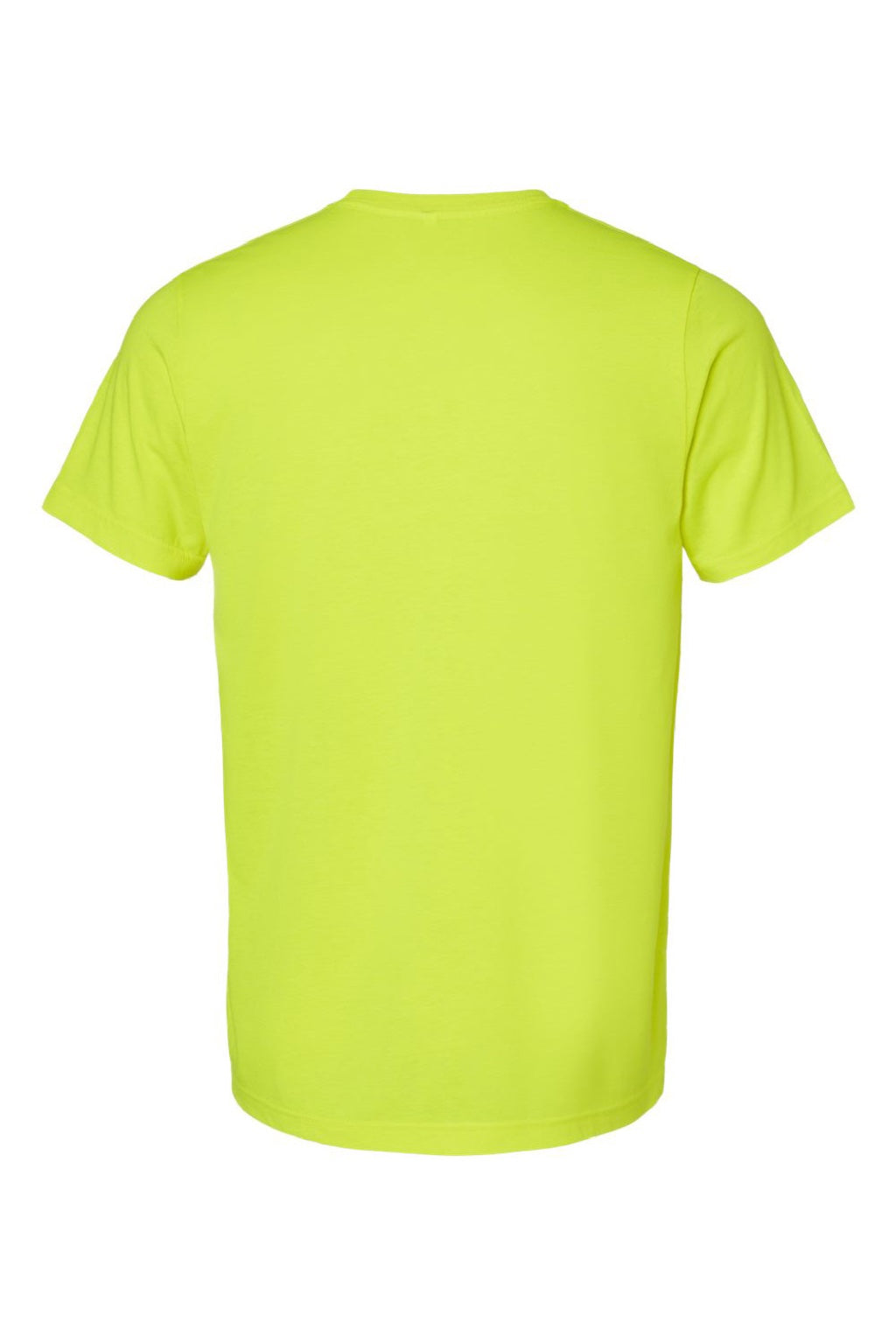 Bella + Canvas BC3001CVC/3001CVC Mens Heather CVC Short Sleeve Crewneck T-Shirt Neon Yellow Flat Back