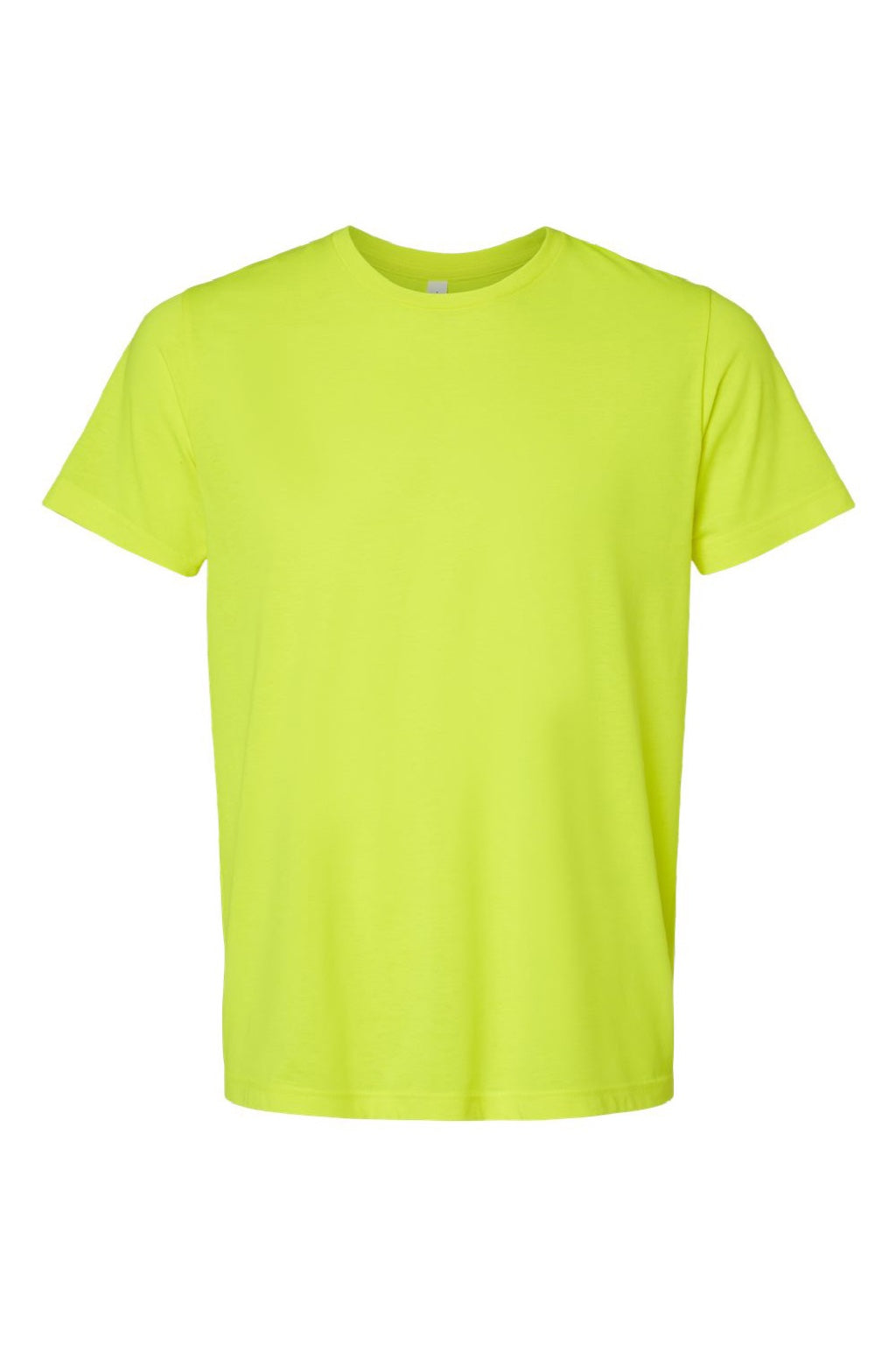 Bella + Canvas BC3001CVC/3001CVC Mens Heather CVC Short Sleeve Crewneck T-Shirt Neon Yellow Flat Front