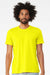 Bella + Canvas BC3001CVC/3001CVC Mens Heather CVC Short Sleeve Crewneck T-Shirt Neon Yellow Model Front