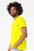 Bella + Canvas BC3001CVC/3001CVC Mens Heather CVC Short Sleeve Crewneck T-Shirt Neon Yellow Model Side