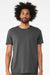 Bella + Canvas BC3001CVC/3001CVC Mens Heather CVC Short Sleeve Crewneck T-Shirt Solid Alphalt Grey Model Front