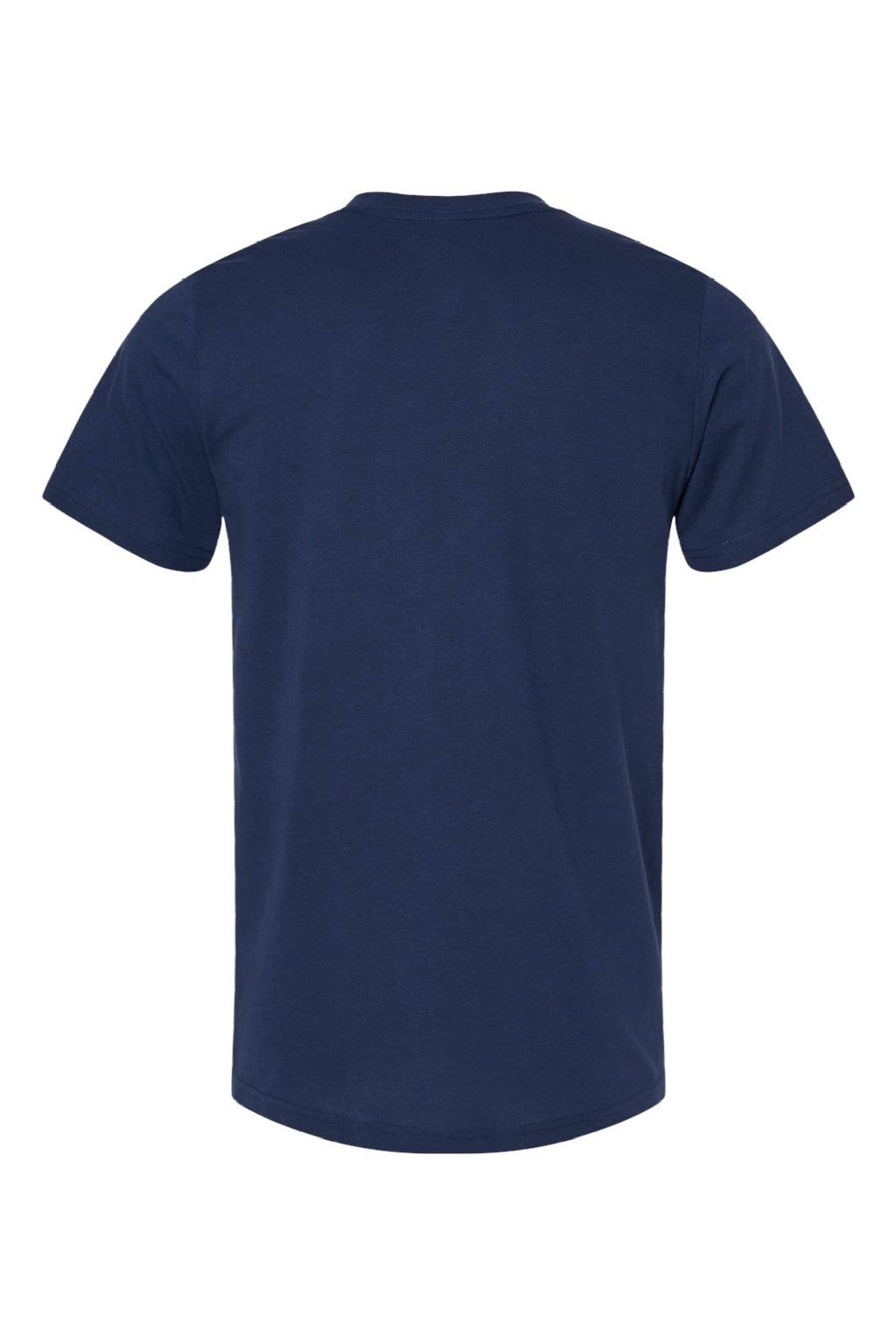 Bella + Canvas BC3001CVC/3001CVC Mens Heather CVC Short Sleeve Crewneck T-Shirt Solid Navy Blue Flat Back
