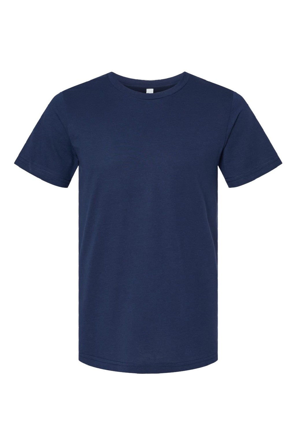 Bella + Canvas BC3001CVC/3001CVC Mens Heather CVC Short Sleeve Crewneck T-Shirt Solid Navy Blue Flat Front