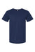 Bella + Canvas BC3001CVC/3001CVC Mens Heather CVC Short Sleeve Crewneck T-Shirt Solid Navy Blue Flat Front
