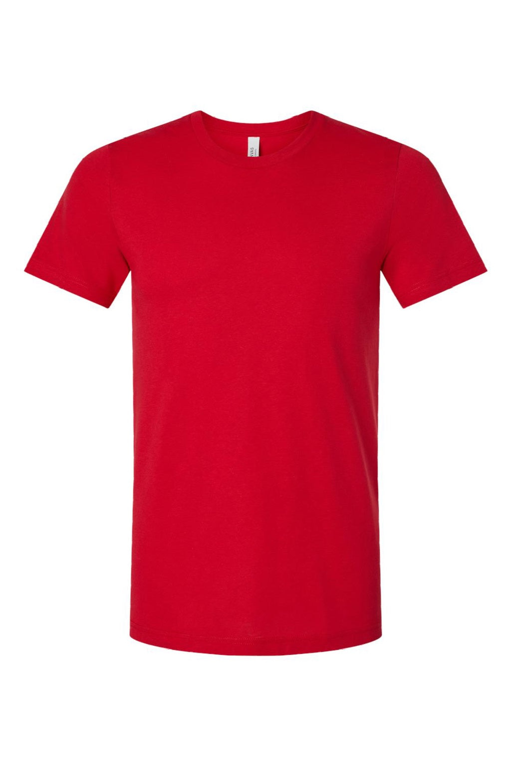Bella + Canvas BC3001CVC/3001CVC Mens Heather CVC Short Sleeve Crewneck T-Shirt Solid Red Flat Front