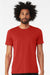 Bella + Canvas BC3001CVC/3001CVC Mens Heather CVC Short Sleeve Crewneck T-Shirt Solid Red Model Front