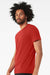 Bella + Canvas BC3001CVC/3001CVC Mens Heather CVC Short Sleeve Crewneck T-Shirt Solid Red Model Side