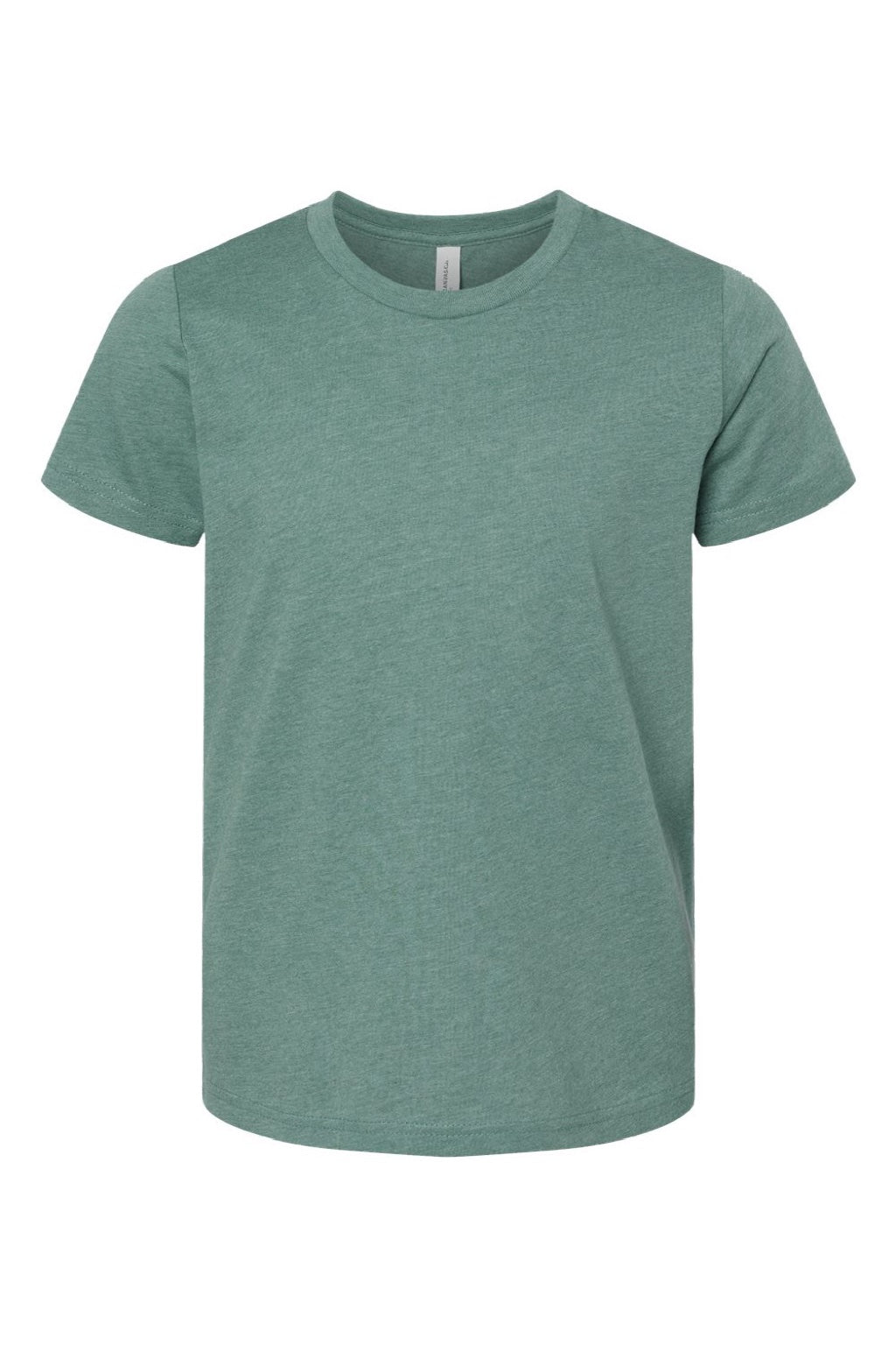 Bella + Canvas BC3001YCVC/3001YCVC Youth Jersey Short Sleeve Crewneck T-Shirt Heather Dusty Blue Flat Front