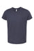 Bella + Canvas BC3001YCVC/3001YCVC Youth Jersey Short Sleeve Crewneck T-Shirt Heather Midnight Navy Blue Flat Front